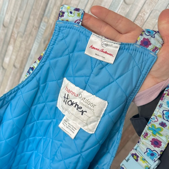 Hanna Andersson 8 130 Floral Insulated Snow Overalls Snowsuit Pants Winter Ski - Picture 10 of 10